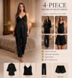 Peacock Luxury 4 Part Nightwear Set