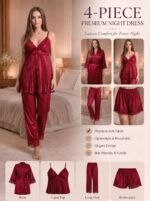 Peacock Luxury 4 Part Nightwear Set - Image 4