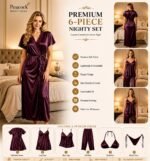 Premium 6-Piece Satin Nighty Set for Women - Image 3