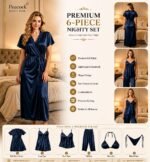 Premium 6-Piece Satin Nighty Set for Women - Image 2