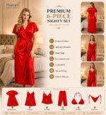 Premium 6-Piece Satin Nighty Set for Women - Image 7