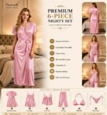 Premium 6-Piece Satin Nighty Set for Women - Image 5